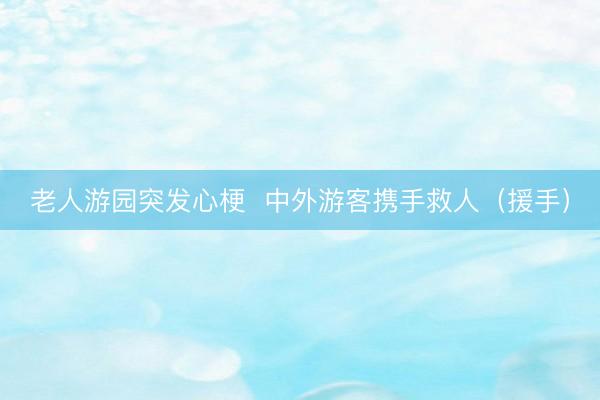 老人游园突发心梗  中外游客携手救人（援手）