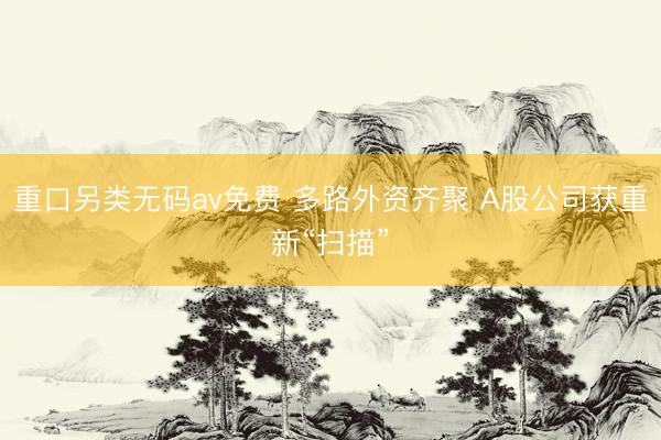 重口另类无码av免费 多路外资齐聚 A股公司获重新“扫描”