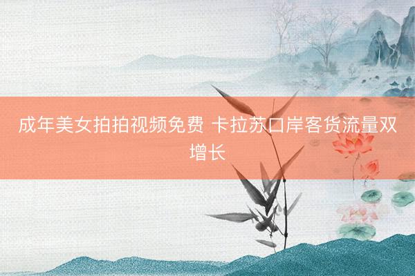 成年美女拍拍视频免费 卡拉苏口岸客货流量双增长