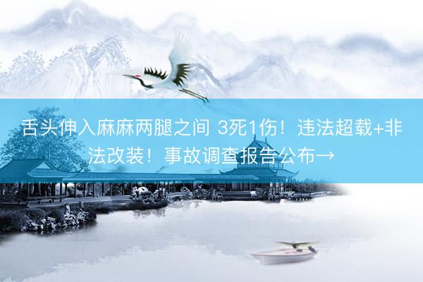 舌头伸入麻麻两腿之间 3死1伤！违法超载+非法改装！事故调查报告公布→