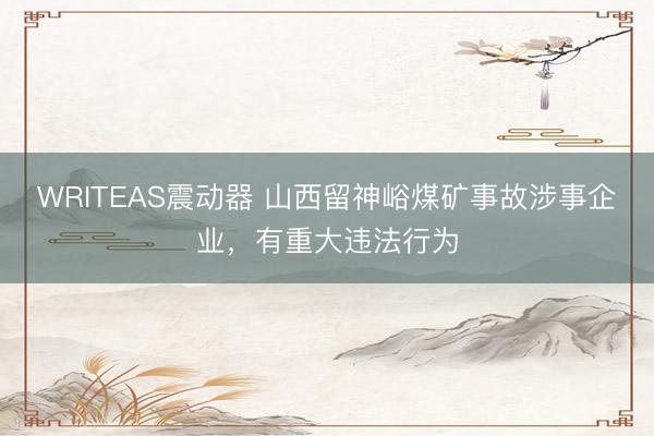 WRITEAS震动器 山西留神峪煤矿事故涉事企业，有重大违法行为