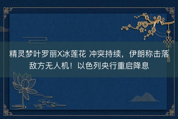 精灵梦叶罗丽X冰莲花 冲突持续，伊朗称击落敌方无人机！以色列央行重启降息