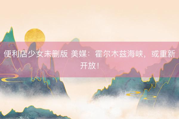 便利店少女未删版 美媒：霍尔木兹海峡，或重新开放！