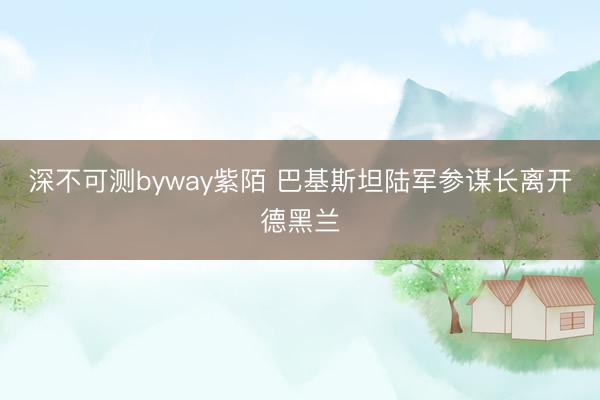 深不可测byway紫陌 巴基斯坦陆军参谋长离开德黑兰