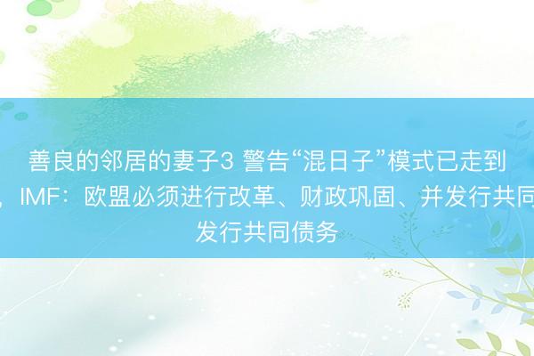 善良的邻居的妻子3 警告“混日子”模式已走到尽头，IMF：欧盟必须进行改革、财政巩固、并发行共同债务