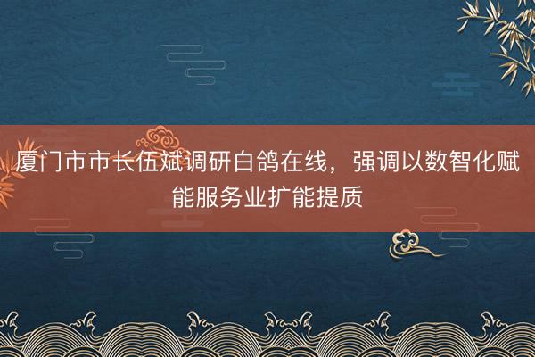 厦门市市长伍斌调研白鸽在线，强调以数智化赋能服务业扩能提质