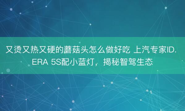 又烫又热又硬的蘑菇头怎么做好吃 上汽专家ID. ERA 5S配小蓝灯，揭秘智驾生态