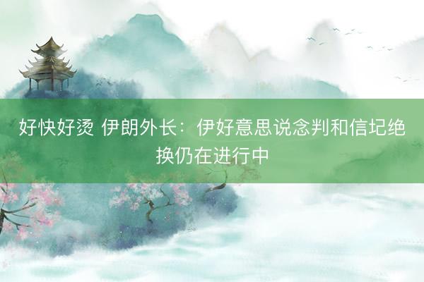 好快好烫 伊朗外长：伊好意思说念判和信圮绝换仍在进行中