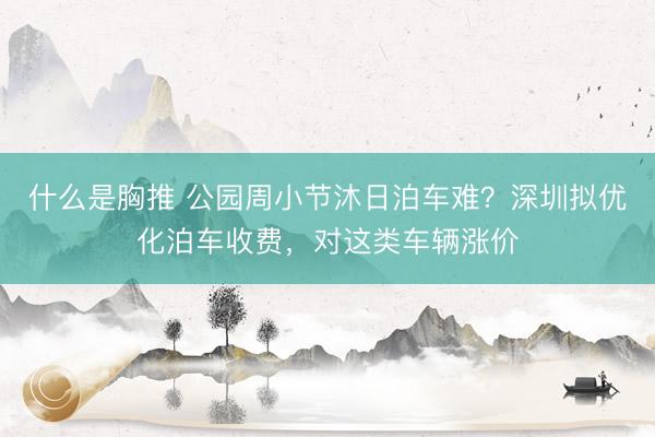 什么是胸推 公园周小节沐日泊车难？深圳拟优化泊车收费，对这类车辆涨价