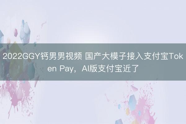 2022GGY钙男男视频 国产大模子接入支付宝Token Pay，AI版支付宝近了