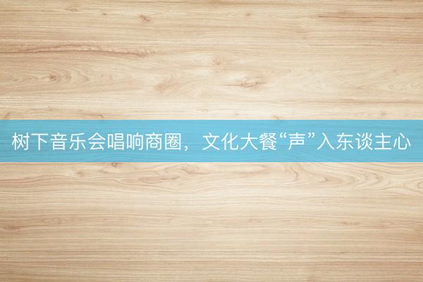 树下音乐会唱响商圈，文化大餐“声”入东谈主心