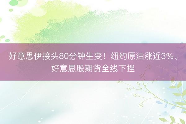 好意思伊接头80分钟生变！纽约原油涨近3%、好意思股期货全线下挫