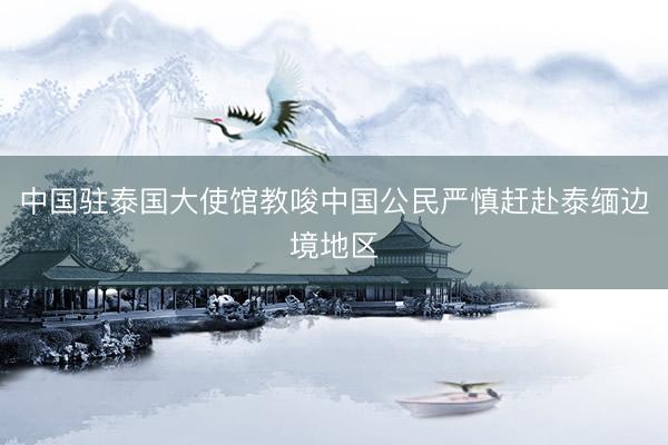 中国驻泰国大使馆教唆中国公民严慎赶赴泰缅边境地区