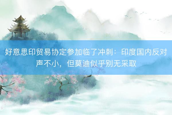 好意思印贸易协定参加临了冲刺：印度国内反对声不小，但莫迪似乎别无采取